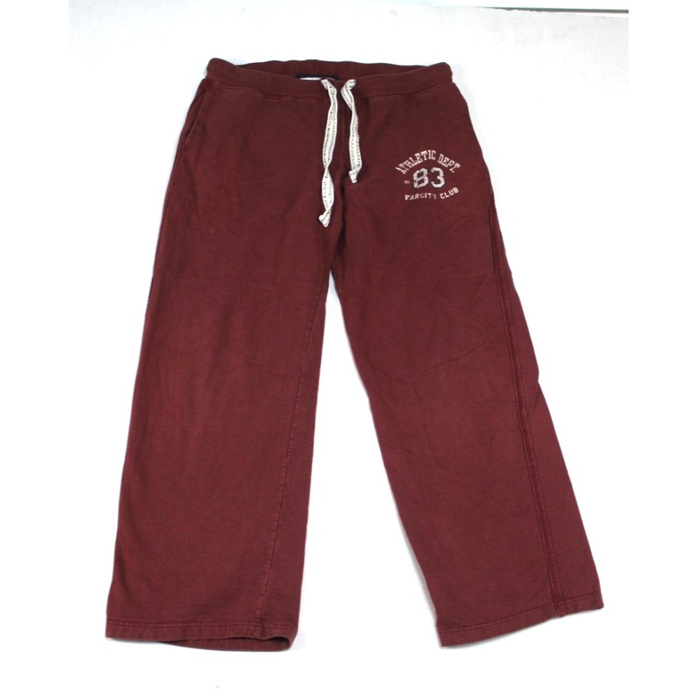 Bottoms Out Men Red Sweatpants Casual Fleece  Drawstrings Size Large
